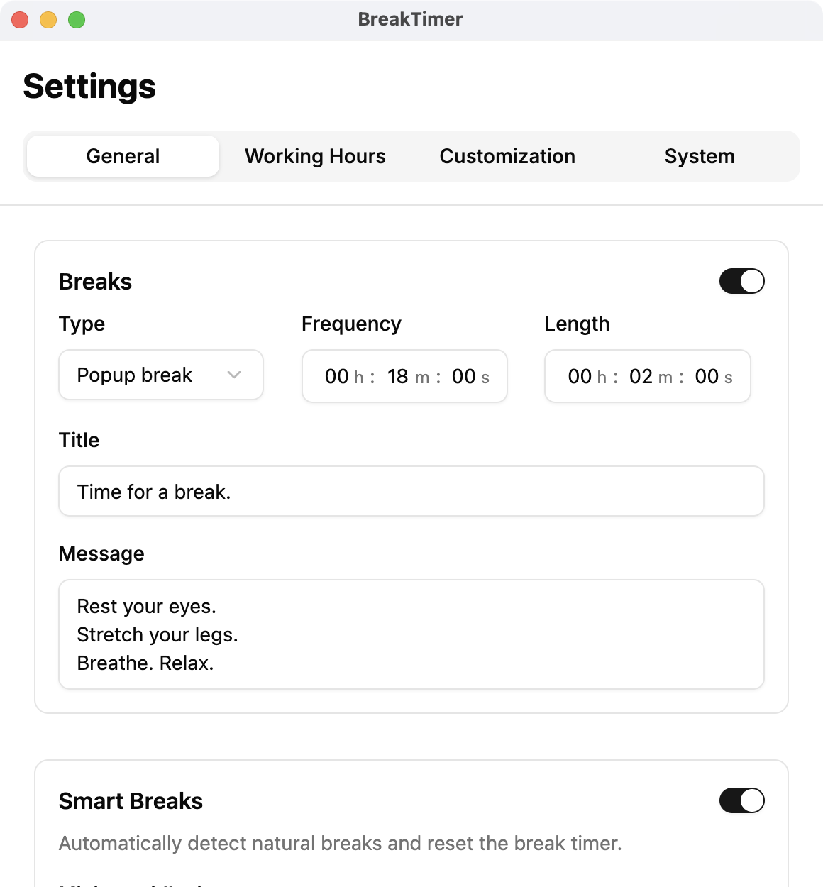 Configure